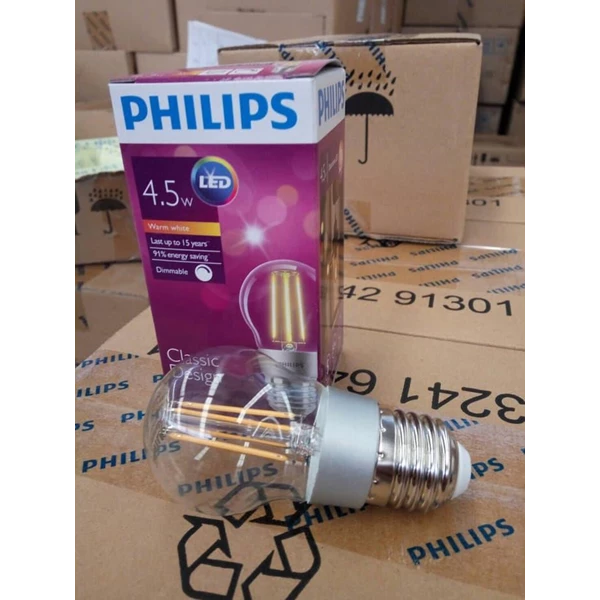 Lampu LED Classic Philips P45 4.5W E27 Dim