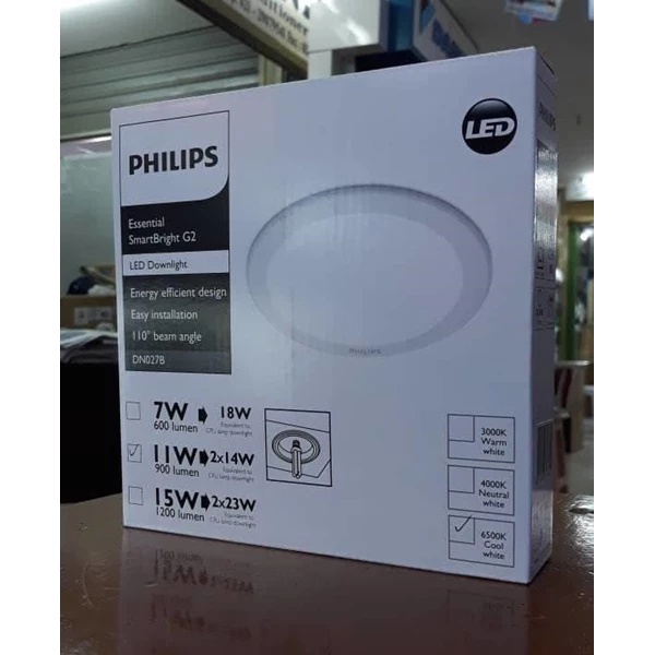 Lampu Downlight Philips DN027B 6" 11W LED9 CW/WW